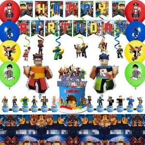 35 Pcs Roblox Party Decorations, Roblox Birthday Decorations including Roblox Party Balloons, Roblox Birthday Banner Cake Toppers Tablecloth etc Roblox Birthday Party Decorations for Boys/Girls 35 Pcs Roblox Party Decorations, Roblox Birthday Decorations including Roblox Party Balloons, Roblox Birthday Banner Cake Toppers Tablecloth etc Roblox Birthday Party Decorations for Boys/Girls