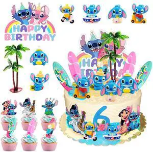 20 Pcs Stitch Cake Decoration, Stitch Birthday Cake Topper Set - Happy Birthday Cupcake Topper,Palm Tree Cake Topper and Stitch Cake Topper etc Stitch Party Cake Topper for Stitch Birthday 20 Pcs Stitch Cake Decoration, Stitch Birthday Cake Topper Set - Happy Birthday Cupcake Topper,Palm Tree Cake Topper and Stitch Cake Topper etc Stitch Party Cake Topper for Stitch Birthday