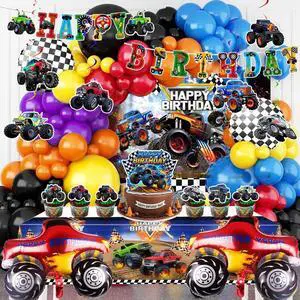 Monster Truck Party Decorations, 111pcs Monster Truck Birthday Decorations - Monster Truck Party Balloons & Birthday Banner Cake Toppers Tablecloth etc Monster Truck Birthday Party Supplies for Boys Monster Truck Party Decorations, 111pcs Monster Truck Birthday Decorations - Monster Truck Party Balloons & Birthday Banner Cake Toppers Tablecloth etc Monster Truck Birthday Party Supplies for Boys