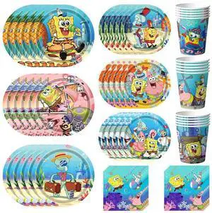 Spongebob Party Supplies, 120 Pcs Spongebob Party Tableware Set- Spongebob Party Plates Napkins Cups Spongebob Birthday Decorations for Boys/Girls, Serves 30 Spongebob Party Supplies, 120 Pcs Spongebob Party Tableware Set- Spongebob Party Plates Napkins Cups Spongebob Birthday Decorations for Boys/Girls, Serves 30