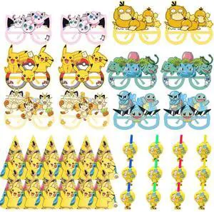 36 Pcs Pokemon Birthday Party Supplies-Pokemon Party Paper Hat Glasses&Pokemon Blowout Toy for Pikachu Party Favors Supplies 36 Pcs Pokemon Birthday Party Supplies-Pokemon Party Paper Hat Glasses&Pokemon Blowout Toy for Pikachu Party Favors Supplies