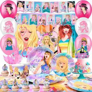Taylor Birthday Decorations, 112 Pcs Taylor Party Decorations and Taylor Party Tableware - Taylor Themed Birthday Banners Balloons Plates Tablecloths and more Taylor Party supplies Taylor Birthday Decorations, 112 Pcs Taylor Party Decorations and Taylor Party Tableware - Taylor Themed Birthday Banners Balloons Plates Tablecloths and more Taylor Party supplies