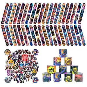 Transformers Slap Bracelets, 40pcs Transformers Bracelets and 50pcs Transformers Stickers for Kids Boys & Girls - Transformers Themed Party Favors for Transformers Birthday Party Supplies Transformers Slap Bracelets, 40pcs Transformers Bracelets and 50pcs Transformers Stickers for Kids Boys & Girls - Transformers Themed Party Favors for Transformers Birthday Party Supplies