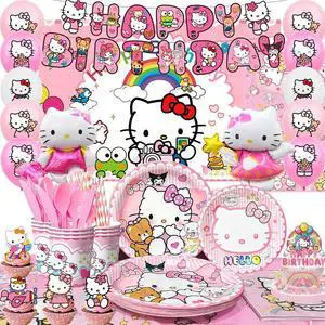 Hello Kitty Birthday Decorations,124pcs Hello Kitty Party Decorations & Hello Kitty Party Tableware Set - Hello Kitty Party Plates Cups Napkins Backdrop Balloon Banner etc Hello Kitty Party Supplies Hello Kitty Birthday Decorations,124pcs Hello Kitty Party Decorations & Hello Kitty Party Tableware Set - Hello Kitty Party Plates Cups Napkins Backdrop Balloon Banner etc Hello Kitty Party Supplies