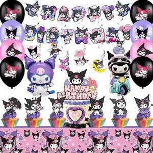 Kuromi Party Decorations, 33 Pcs Kuromi Birthday Supplies - Kuromi Party Banners Balloons Cake Toppers Tablecloths etc Kuromi Birthday Decorations for Kuromi Party Kuromi Party Decorations, 33 Pcs Kuromi Birthday Supplies - Kuromi Party Banners Balloons Cake Toppers Tablecloths etc Kuromi Birthday Decorations for Kuromi Party