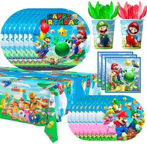 161 Pcs Super Mario Party Decorations Tableware Set - Mario Party Plates & Mario Birthday Paper Cups & Mario Napkins & Super Mario Table Cloth etc Super Mario Party Supplies for Kids 161 Pcs Super Mario Party Decorations Tableware Set - Mario Party Plates & Mario Birthday Paper Cups & Mario Napkins & Super Mario Table Cloth etc Super Mario Party Supplies for Kids