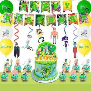 45 Pcs Rick and Morty Birthday Decorations Set - Rick and Morty Banner Balloons Tablecloth Cake Toppers Spirals etc Rick and Morty Party Decorations for Rick and Morty Birthday Party Supplies 45 Pcs Rick and Morty Birthday Decorations Set - Rick and Morty Banner Balloons Tablecloth Cake Toppers Spirals etc Rick and Morty Party Decorations for Rick and Morty Birthday Party Supplies