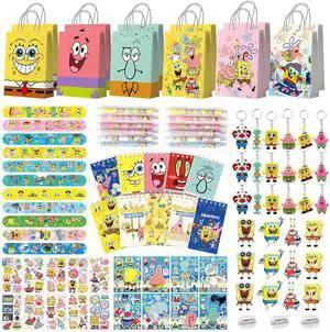 SpongeBob Party Favors, 96 Pcs All-In-One SpongeBob Birthday Party Favors Pack - SpongeBob Theme Keychain Gift Bags Stickers Notebooks etc SpongeBob Birthday Party Favors for Kids SpongeBob Party Favors, 96 Pcs All-In-One SpongeBob Birthday Party Favors Pack - SpongeBob Theme Keychain Gift Bags Stickers Notebooks etc SpongeBob Birthday Party Favors for Kids