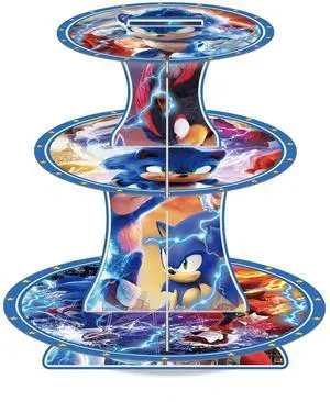 Sonic Party Decorations Sonic Cupcake Stand Birthday Party Cake Supplies Set Sonic Party Decorations Sonic Cupcake Stand Birthday Party Cake Supplies Set