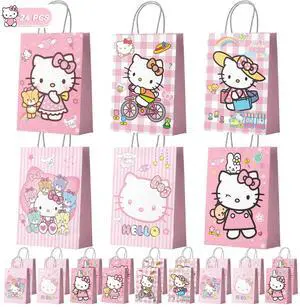 Hello Kitty Party Favor Bags,24Pcs Hello Kitty Goodie Bags for Paper with Handle Hello Kitty Party Favor Bags,24Pcs Hello Kitty Goodie Bags for Paper with Handle