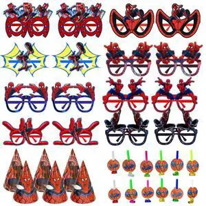36 Pcs Spider Man Party Favors Marvel Birthday Cake Hat Blowout Photo Booth Prop 36 Pcs Spider Man Party Favors Marvel Birthday Cake Hat Blowout Photo Booth Prop
