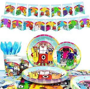 114pcs Number Blocks Party Tableware Set - Number Blocks Plates and Napkins Tablecloth & Happy Birthday Banner etc Number Blocks Themed Tableware for Number Blocks Party Decorations 114pcs Number Blocks Party Tableware Set - Number Blocks Plates and Napkins Tablecloth & Happy Birthday Banner etc Number Blocks Themed Tableware for Number Blocks Party Decorations