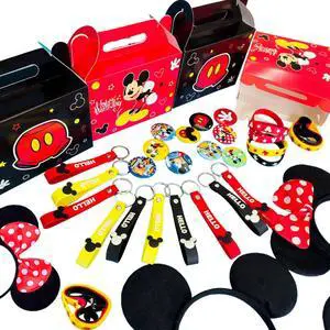 Mouse Party Favors, All-in-One Mickey Party Favors Packs - Mouse Ears Headband & Cartoon Mouse Treat Box & Mickey Party Silicone Bracelet Keychains Button Pin etc Mickey Mouse Party Supplies for Kids Mouse Party Favors, All-in-One Mickey Party Favors Packs - Mouse Ears Headband & Cartoon Mouse Treat Box & Mickey Party Silicone Bracelet Keychains Button Pin etc Mickey Mouse Party Supplies for Kids