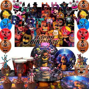 Fnaf Birthday Party Supplies, 112pcs Five Nights at Freddy's Birthday Decorations & Tableware Set - Fnaf Party Plates and Cups Tablecloth Backdrop Banner Balloon etc Fnaf Birthday Decorations for Kids Fnaf Birthday Party Supplies, 112pcs Five Nights at Freddy's Birthday Decorations & Tableware Set - Fnaf Party Plates and Cups Tablecloth Backdrop Banner Balloon etc Fnaf Birthday Decorations for Kids