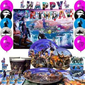 Fortnite Birthday Decorations, 98 Pcs Fortnite Party Decorations & Fortnite Party Tableware Set - Fortnite Birthday Banners Balloons Plates Napkins etc Fortnite Birthday Party Supplies for Kids Fortnite Birthday Decorations, 98 Pcs Fortnite Party Decorations & Fortnite Party Tableware Set - Fortnite Birthday Banners Balloons Plates Napkins etc Fortnite Birthday Party Supplies for Kids