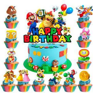 Super Mario Cake Decorations,13pcs Mario Cake Toppers Set Includes 1 Mario Birthday Cake Topper & 12 Mario Bros Cake Topper, for Boys/Girls Kids Super Mario Birthday Decorations Supplies Super Mario Cake Decorations,13pcs Mario Cake Toppers Set Includes 1 Mario Birthday Cake Topper & 12 Mario Bros Cake Topper, for Boys/Girls Kids Super Mario Birthday Decorations Supplies