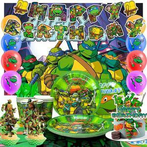 98 Pcs Ninja Turtles Party Decorations & Ninja Turtles Party Tableware Sets - Ninja Turtles Decorations Banners Balloons Backdrop Napkins Tablecloth etc. Ninja Turtles Birthday Party Supplies 98 Pcs Ninja Turtles Party Decorations & Ninja Turtles Party Tableware Sets - Ninja Turtles Decorations Banners Balloons Backdrop Napkins Tablecloth etc. Ninja Turtles Birthday Party Supplies