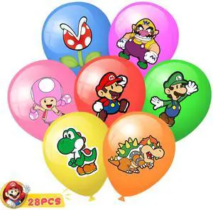 Super Mario Balloons, 28pcs Super Mario Birthday Balloons for Mario Birthday Party Supplies,Includes 7 Styles and Patterns, Great for Mario Party Decorations,Mario Bros Birthday Decorations Super Mario Balloons, 28pcs Super Mario Birthday Balloons for Mario Birthday Party Supplies,Includes 7 Styles and Patterns, Great for Mario Party Decorations,Mario Bros Birthday Decorations
