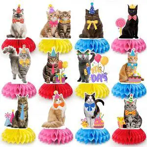 Cat Party Honeycomb Decorations, 12pcs Cat Honeycomb Centerpieces/Cat Themed Honeycomb Decor/Cat Party Honeycomb Centerpieces, Cat Honeycomb Table Decor for Cat Birthday Party Decorations Cat Party Honeycomb Decorations, 12pcs Cat Honeycomb Centerpieces/Cat Themed Honeycomb Decor/Cat Party Honeycomb Centerpieces, Cat Honeycomb Table Decor for Cat Birthday Party Decorations