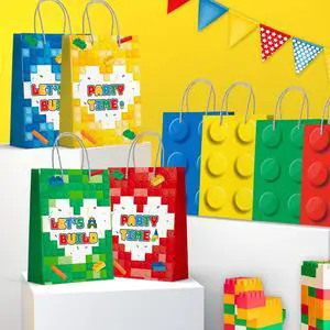 Building Block Party Favor Bags,24 Pcs Building Block Gift Bags Set - Building Block Party Bags,Building Block Party Present Bags & Bricks Theme Paper Bag for Building Block Birthday Party Decorations Building Block Party Favor Bags,24 Pcs Building Block Gift Bags Set - Building Block Party Bags,Building Block Party Present Bags & Bricks Theme Paper Bag for Building Block Birthday Party Decorations