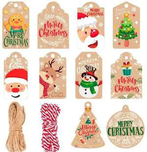 Christmas Gift Tags with String, 102 Pcs Christmas Tags for Gifts Set - Xmas Gift Tags/Gift Tags for Christmas Presents & Christmas Tags Twine, for Christmas Party Decorations & Present Wrap Christmas Gift Tags with String, 102 Pcs Christmas Tags for Gifts Set - Xmas Gift Tags/Gift Tags for Christmas Presents & Christmas Tags Twine, for Christmas Party Decorations & Present Wrap