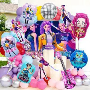96 Pcs Kpop Party Decoration Demon Music Hunter Balloons Foil Birthday Supplies 96 Pcs Kpop Party Decoration Demon Music Hunter Balloons Foil Birthday Supplies