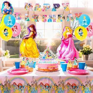 Princess Birthday Party Supplies,31pcs Princess Decorations Set - Princess Balloon Banner & Princess Party Tablecloth etc Princess Theme Party Decorations Supplies for Girls/Kids Princess Birthday Party Supplies,31pcs Princess Decorations Set - Princess Balloon Banner & Princess Party Tablecloth etc Princess Theme Party Decorations Supplies for Girls/Kids