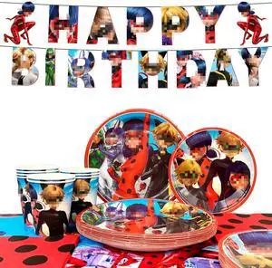 114pcs Miraculous Ladybug Birthday Party Decoration Tableware Set- Miraculous Ladybug Party Decorations Banner Plates Cups Tablecloth etc Miraculous Ladybug Party Decorations for Kids,Serves 16 114pcs Miraculous Ladybug Birthday Party Decoration Tableware Set- Miraculous Ladybug Party Decorations Banner Plates Cups Tablecloth etc Miraculous Ladybug Party Decorations for Kids,Serves 16