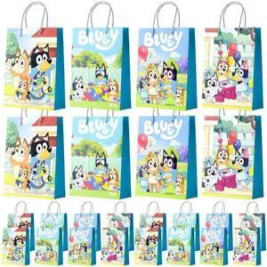 Bluey Party Gift Bags, 16 Pcs Bluey Gift Paper Bag Set - Bluey Gift Bags, Bluey Party Bags and Bluey Gift Bags for Bluey Party Decorations and Bluey Birthday Decorations Bluey Party Gift Bags, 16 Pcs Bluey Gift Paper Bag Set - Bluey Gift Bags, Bluey Party Bags and Bluey Gift Bags for Bluey Party Decorations and Bluey Birthday Decorations
