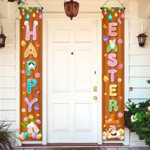 Easter Porch Banner, Easter Banners Front Porch Happy Easter Porch Banner & Happy Easter Door Banner for Outdoor Indoor Easter Party Decorations Supplies Easter Porch Banner, Easter Banners Front Porch Happy Easter Porch Banner & Happy Easter Door Banner for Outdoor Indoor Easter Party Decorations Supplies