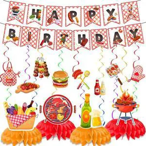 BBQ Party Decorations, 13pcs BBQ Themed Party Decorations Set Including BBQ Party Honeycomb Centerpieces Banner Hanging Decor, Barbecue Party Supplies BBQ Party Decorations, 13pcs BBQ Themed Party Decorations Set Including BBQ Party Honeycomb Centerpieces Banner Hanging Decor, Barbecue Party Supplies