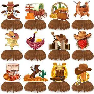 Cowboy Party Honeycomb Centerpiece, 12pcs Cowboy Table Honeycomb Centerpieces Wild West Cowboy Centerpieces for Tables, Western Party Centerpiece Decorations for Cowboy Decorations Cowboy Party Honeycomb Centerpiece, 12pcs Cowboy Table Honeycomb Centerpieces Wild West Cowboy Centerpieces for Tables, Western Party Centerpiece Decorations for Cowboy Decorations