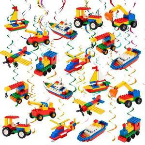 30pcs Building Block Swirl Decoration for Building Block Decorations, Building Block Hanging Swirls for Building Block Birthday Party Decorations Supplies Building Block Party Favors 30pcs Building Block Swirl Decoration for Building Block Decorations, Building Block Hanging Swirls for Building Block Birthday Party Decorations Supplies Building Block Party Favors