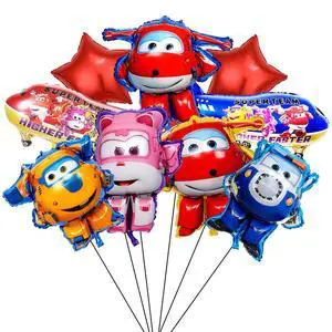 9 Pcs Super Wings Party Balloons, Super Wings Birthday Balloons Decorations Set, Jett , Dizzy Balloons etc. for Super Wings Themed Birthday Party Supplies for Kids 9 Pcs Super Wings Party Balloons, Super Wings Birthday Balloons Decorations Set, Jett , Dizzy Balloons etc. for Super Wings Themed Birthday Party Supplies for Kids