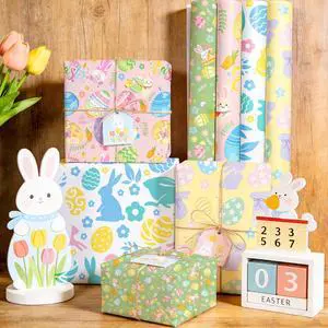 Easter Wrapping Paper, 4pcs Easter Gift Wrapping Paper Easter Bunny Gift Wrapping Paper Easter Wrapping Paper Sheets for Easter Party Decorations Easter Day Decorations Easter Wrapping Paper, 4pcs Easter Gift Wrapping Paper Easter Bunny Gift Wrapping Paper Easter Wrapping Paper Sheets for Easter Party Decorations Easter Day Decorations