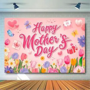 Mothers Day Backdrop, 70.8''x43.3'' Happy Mother's Day Backdrop, Mother's Day Photo Backgrounds & Mothers Day Photography Backdrop for Indoor/Outdoor Happy Mothers Day Decorations Mothers Day Backdrop, 70.8''x43.3'' Happy Mother's Day Backdrop, Mother's Day Photo Backgrounds & Mothers Day Photography Backdrop for Indoor/Outdoor Happy Mothers Day Decorations