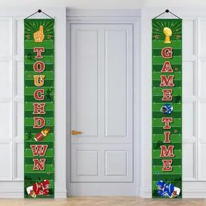 Football Party Porch Banner, 2 Pcs Football Porch Sign Banner Set - Football Door Banner, Football Porch Banner & Football Banners for Front Door, for Football Birthday Party Decorations Supplies Football Party Porch Banner, 2 Pcs Football Porch Sign Banner Set - Football Door Banner, Football Porch Banner & Football Banners for Front Door, for Football Birthday Party Decorations Supplies