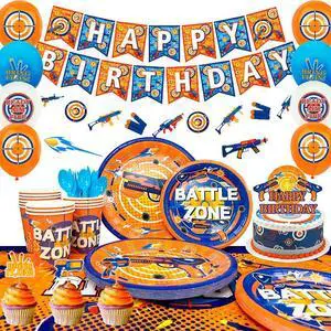 Dart War Party Supplies,161pcs Dart War Birthday Party Decorations&Tableware Set-Dart War Birthday Party Banner Balloons Plates Napkins Cups Tablecloth etc Dart War Birthday Party Supplies for Boys Dart War Party Supplies,161pcs Dart War Birthday Party Decorations&Tableware Set-Dart War Birthday Party Banner Balloons Plates Napkins Cups Tablecloth etc Dart War Birthday Party Supplies for Boys