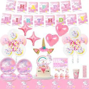 Unicorn Birthday Decorations for Girls,178pcs Unicorn Party Supplies Tableware Set- Unicorn Balloon Banner Headband Tablecloth Plates Cups Napkins Straws ect Unicorn Themed Birthday Party Supplies Unicorn Birthday Decorations for Girls,178pcs Unicorn Party Supplies Tableware Set- Unicorn Balloon Banner Headband Tablecloth Plates Cups Napkins Straws ect Unicorn Themed Birthday Party Supplies