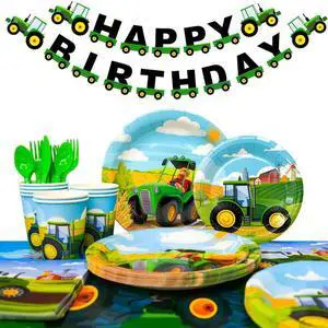 Tractor Birthday Party Supplies,130pcs Tractor Birthday Decorations Tableware Pack-Tractor Plates and Napkins Cups Tablecloth & Tractor Birthday Party Banner etc Tractor Themed Birthday Party Supplies Tractor Birthday Party Supplies,130pcs Tractor Birthday Decorations Tableware Pack-Tractor Plates and Napkins Cups Tablecloth & Tractor Birthday Party Banner etc Tractor Themed Birthday Party Supplies