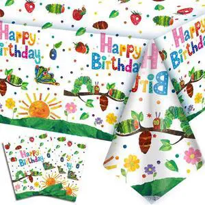 "54 x 108'' Hungry Caterpillar Party Tablecloth Butterfly Decorations, 3 Pcs,Hungry Caterpillar Party Decorations, One Caterpillar Birthday Tablecloth, Caterpillar Birthday Party Supplies, Spring Par "54 x 108'' Hungry Caterpillar Party Tablecloth Butterfly Decorations, 3 Pcs,Hungry Caterpillar Party Decorations, One Caterpillar Birthday Tablecloth, Caterpillar Birthday Party Supplies, Spring Par