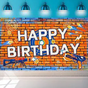 Dart Battle Birthday Party Backdrop, 71x43'' Dart Happy Birthday Backdrop,Gun Themed Birthday Party Backdrop&Dart Battle Birthday Banner Background,for Dart Gun Birthday Party Decorations Supplies Dart Battle Birthday Party Backdrop, 71x43'' Dart Happy Birthday Backdrop,Gun Themed Birthday Party Backdrop&Dart Battle Birthday Banner Background,for Dart Gun Birthday Party Decorations Supplies