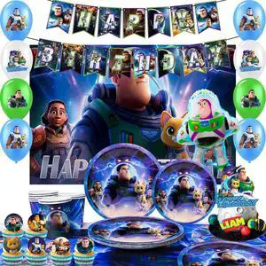 Buzz Lightyear Birthday Party Supplies, 113 Pcs Party Decoration Tableware Set - Buzz Lightyear Balloon Background Banner Plate and other Buzz Lightyear Theme Party Decorations Buzz Lightyear Birthday Party Supplies, 113 Pcs Party Decoration Tableware Set - Buzz Lightyear Balloon Background Banner Plate and other Buzz Lightyear Theme Party Decorations