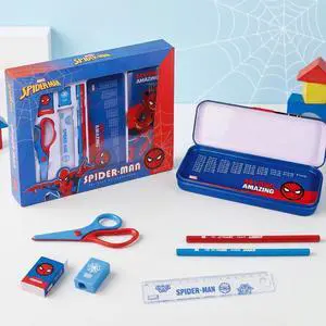 Spider-Man Stationery Set Kids Gift Box for Boys Students Pencil Ruler Eraser Spider-Man Stationery Set Kids Gift Box for Boys Students Pencil Ruler Eraser