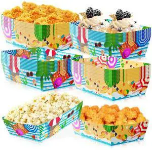 36pcs Summer Pool Paper Food Trays, Pool Popcorn Tray Beach Popcorn Tray Hawaiian Paper Food Boat Trays for Hawaii Tropical Party Decorations Supplies 36pcs Summer Pool Paper Food Trays, Pool Popcorn Tray Beach Popcorn Tray Hawaiian Paper Food Boat Trays for Hawaii Tropical Party Decorations Supplies