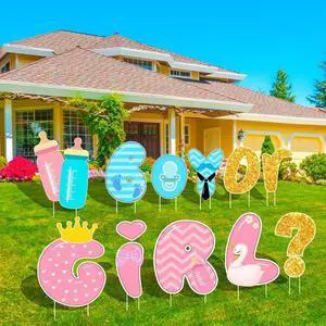 Gender Reveal Yard Signs with Stakes, Gender Reveal Party Decorations - Boy Or Girl Yard Sign Lawn Letters, Gender Reveal Welcome Sign for Baby Gender Reveal Decorations Gender Reveal Yard Signs with Stakes, Gender Reveal Party Decorations - Boy Or Girl Yard Sign Lawn Letters, Gender Reveal Welcome Sign for Baby Gender Reveal Decorations
