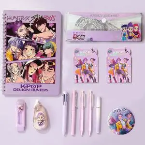 Demon Music Hunters Stationery kpop Notebook Ruler Eraser Pencil Pens for Kids Demon Music Hunters Stationery kpop Notebook Ruler Eraser Pencil Pens for Kids