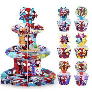 Spiderman & Friends Party Decoration Marvel Birthday Supplies Kids Cake Stand Spiderman & Friends Party Decoration Marvel Birthday Supplies Kids Cake Stand