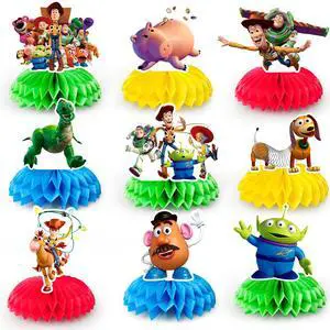 Toy Story Centerpieces for Tables, 9pc 3D Double Side Toy Storys Honeycomb Centerpieces for Toy Story Themed Party Decorations,Toy Story Table Decorations or Toy Story Baby Shower Centerpieces Toy Story Centerpieces for Tables, 9pc 3D Double Side Toy Storys Honeycomb Centerpieces for Toy Story Themed Party Decorations,Toy Story Table Decorations or Toy Story Baby Shower Centerpieces