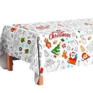 Christmas Coloring Tablecloth, 108''x54'' Coloring Christmas Tablecloth, Xmas Giant Coloring Tablecloth & Coloring Tablecloth for Kids Christmas, for Christmas Party Decorations Favors Crafts Christmas Coloring Tablecloth, 108''x54'' Coloring Christmas Tablecloth, Xmas Giant Coloring Tablecloth & Coloring Tablecloth for Kids Christmas, for Christmas Party Decorations Favors Crafts